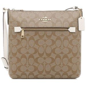 Brand New Coach Crossbody Purse Tan with White Straps